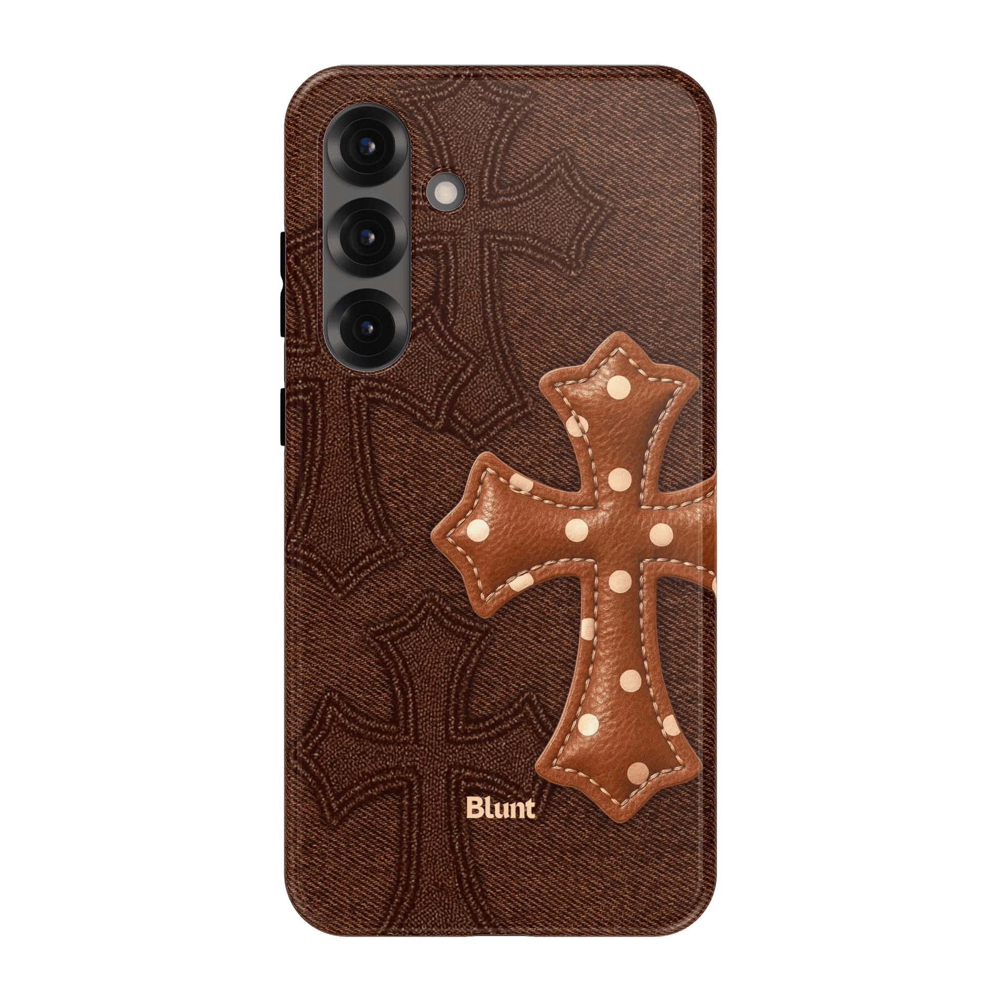 Brown Polka Cross Samsung Case - Blunt Cases