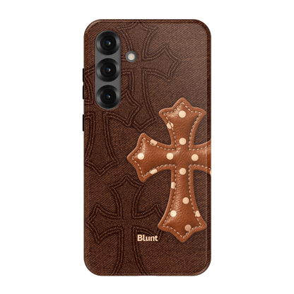 Brown Polka Cross Samsung Case - Blunt Cases