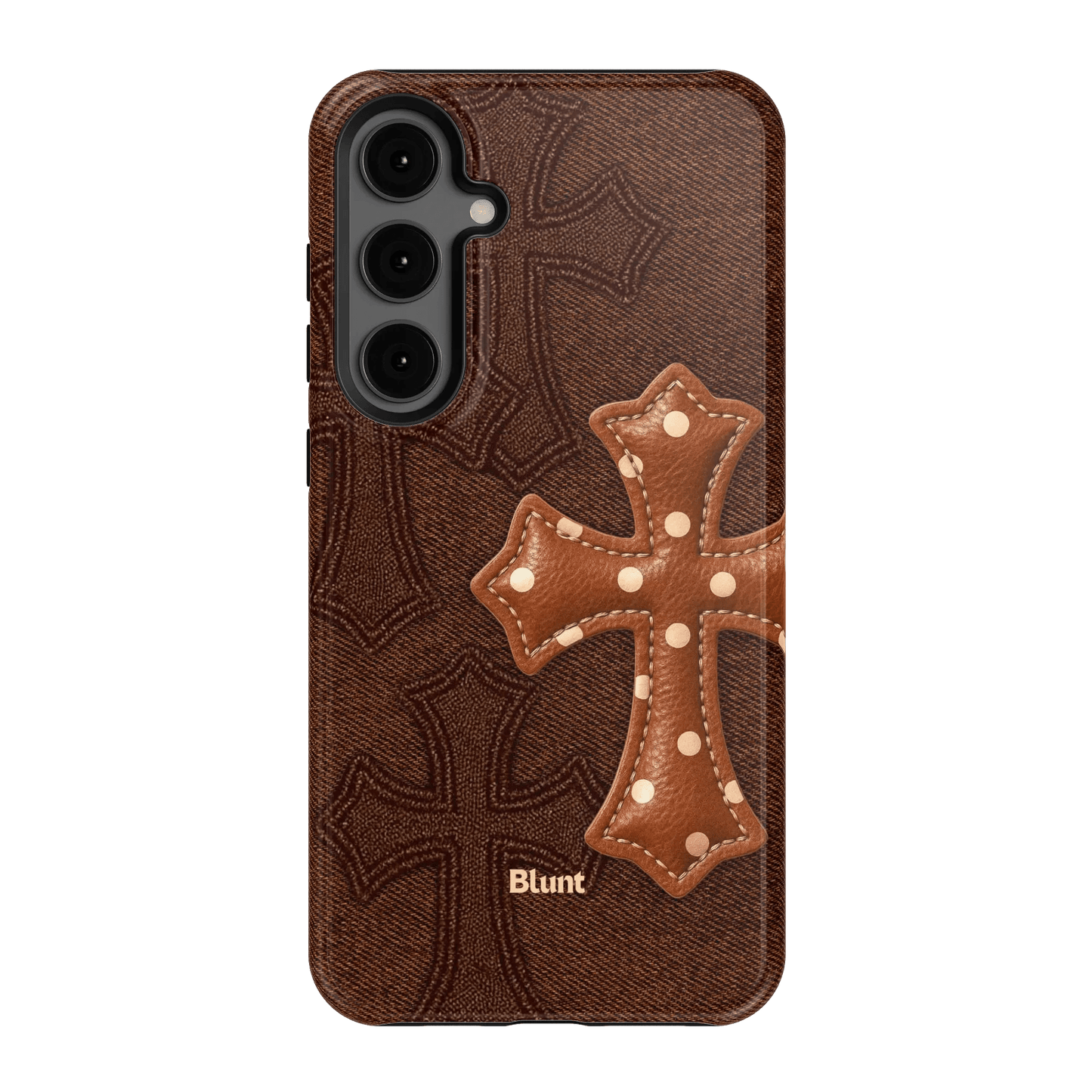 Brown Polka Cross Samsung Case - Blunt Cases