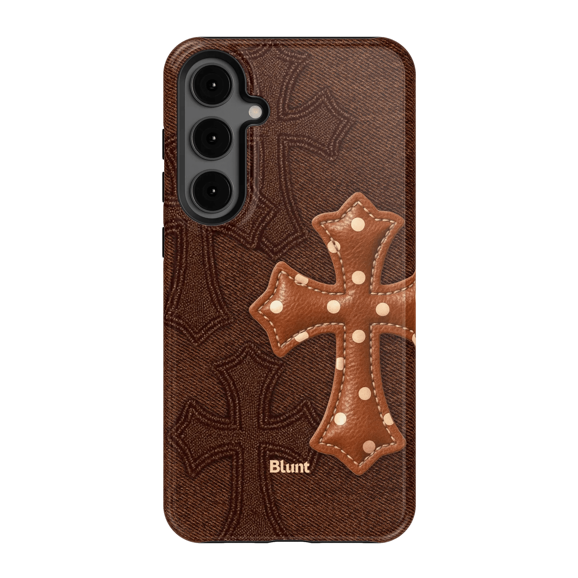 Brown Polka Cross Samsung Case - Blunt Cases