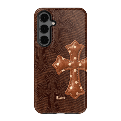 Brown Polka Cross Samsung Case - Blunt Cases