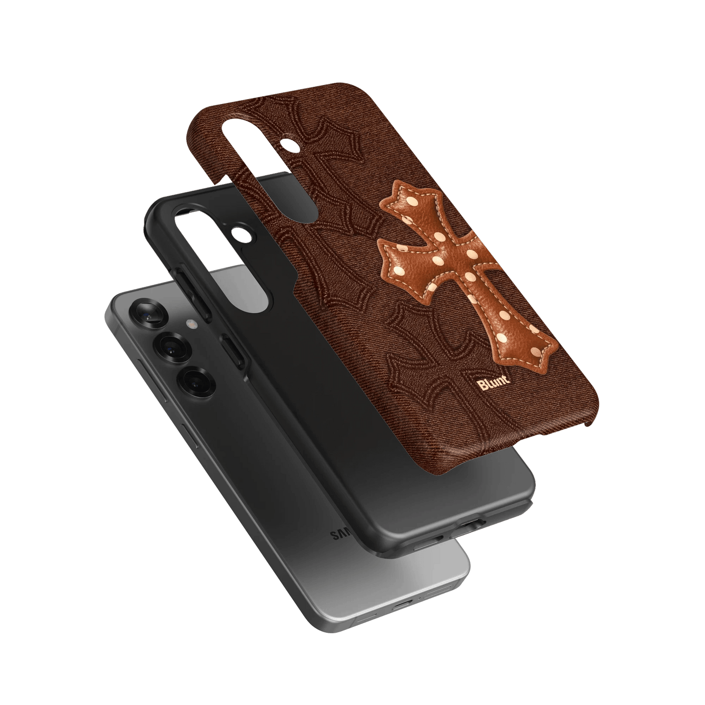 Brown Polka Cross Samsung Case - Blunt Cases