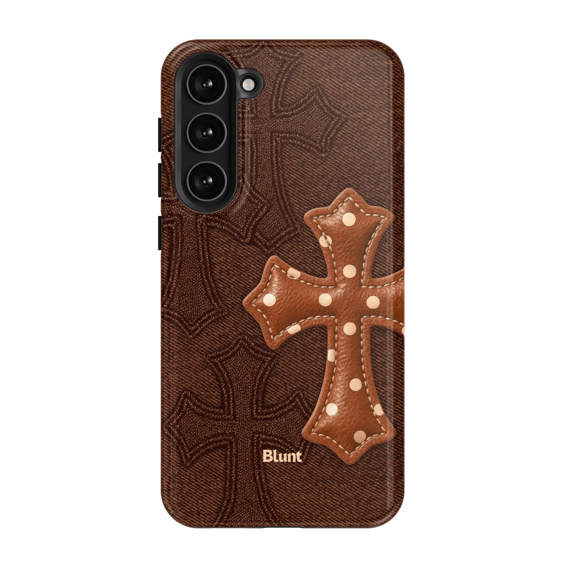 Brown Polka Cross Samsung Case - Blunt Cases