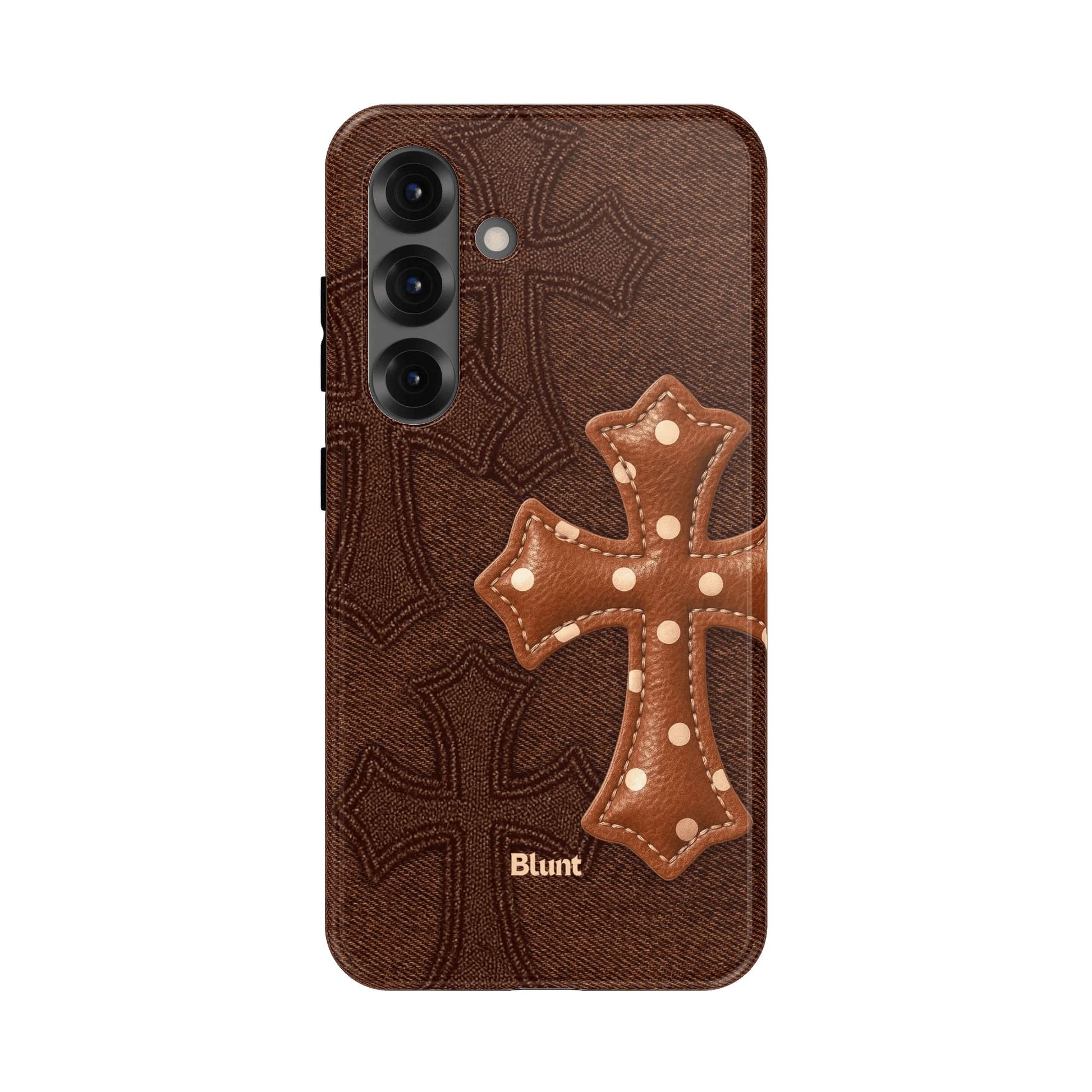 Brown Polka Cross Samsung Case - Blunt Cases