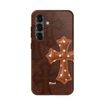 Brown Polka Cross Samsung Case - Blunt Cases