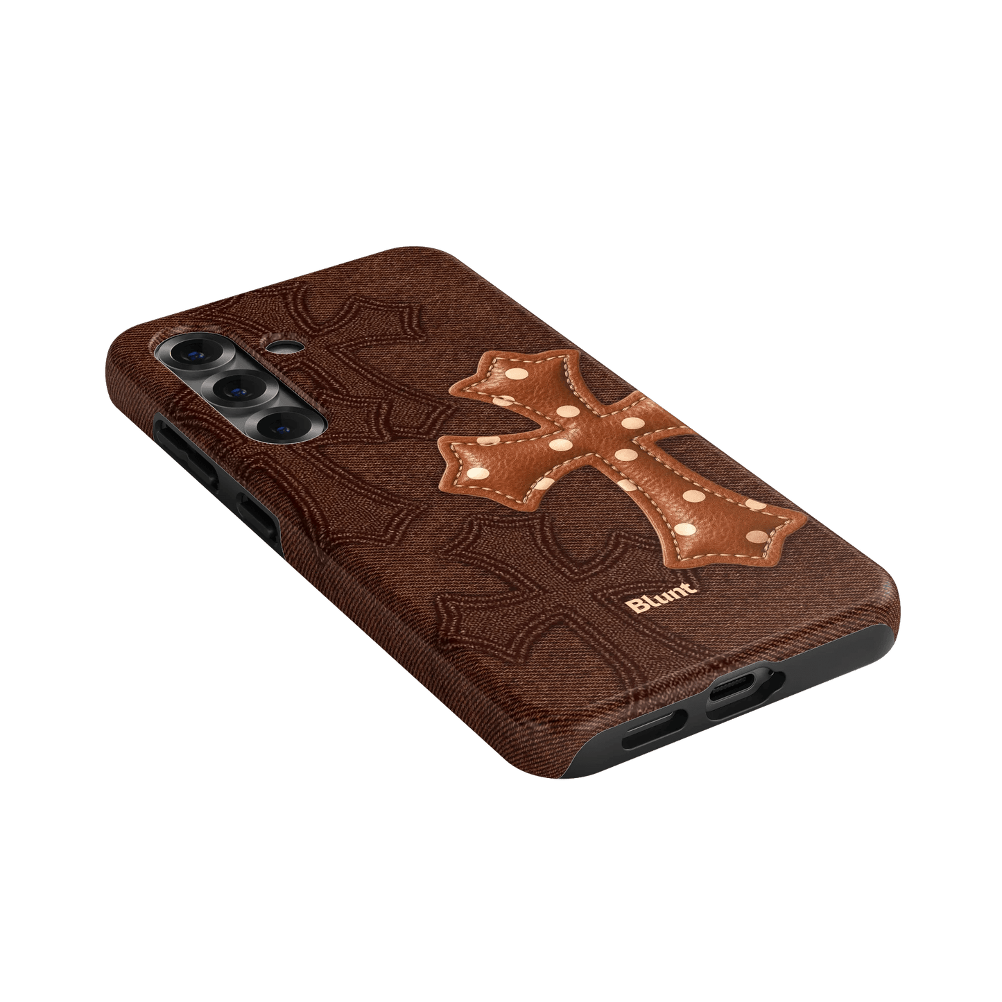Brown Polka Cross Samsung Case - Blunt Cases