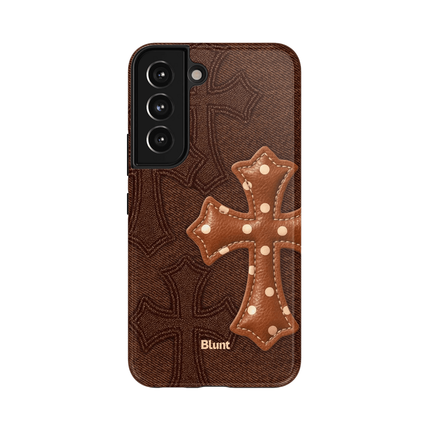 Brown Polka Cross Samsung Case - Blunt Cases