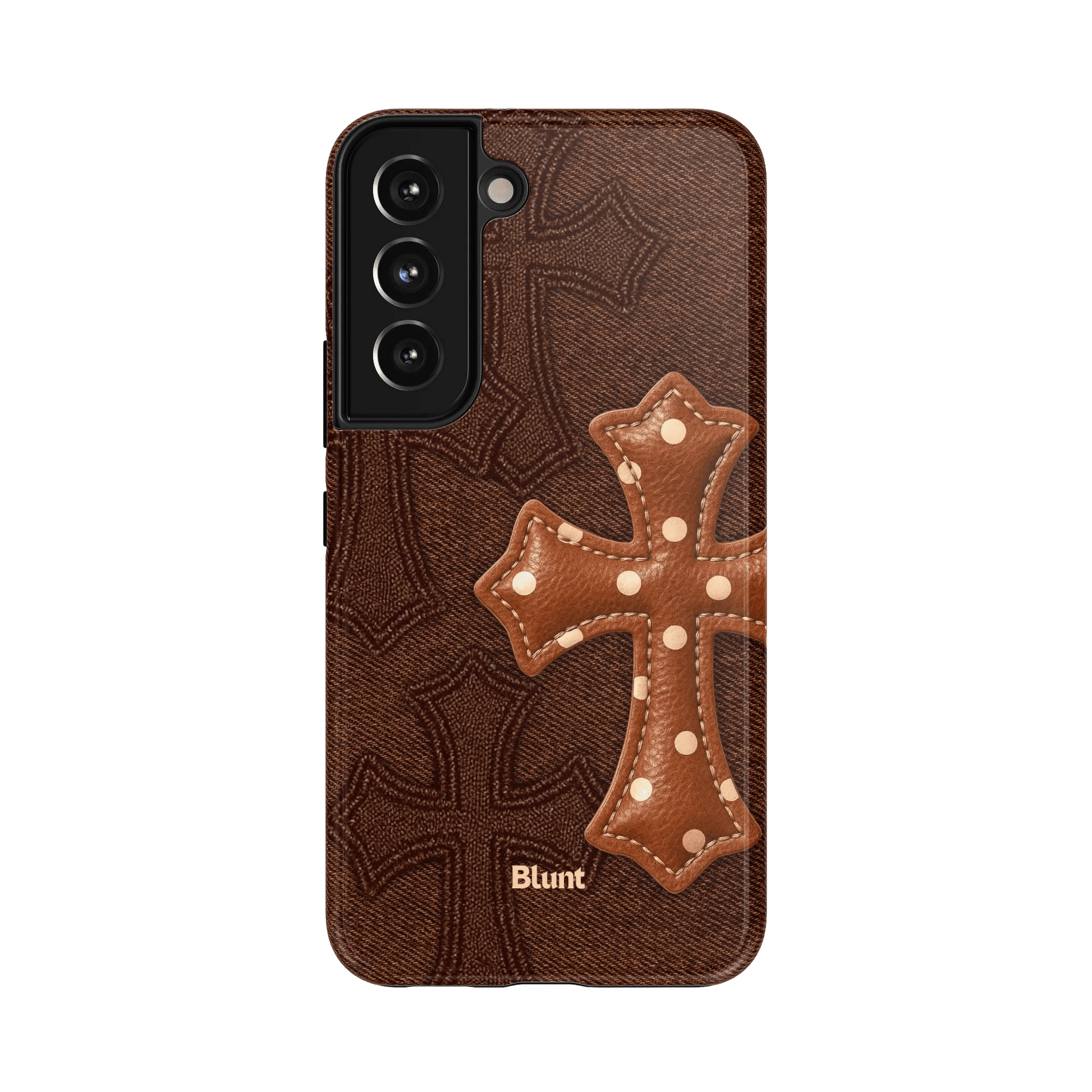 Brown Polka Cross Samsung Case - Blunt Cases