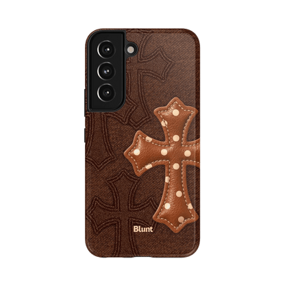 Brown Polka Cross Samsung Case - Blunt Cases