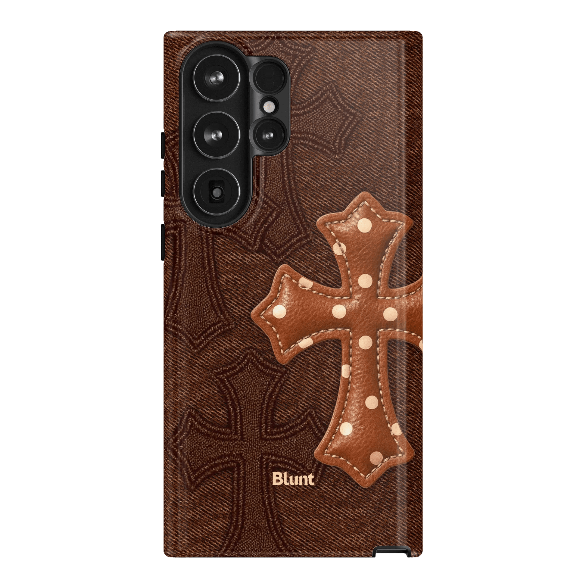 Brown Polka Cross Samsung Case - Blunt Cases