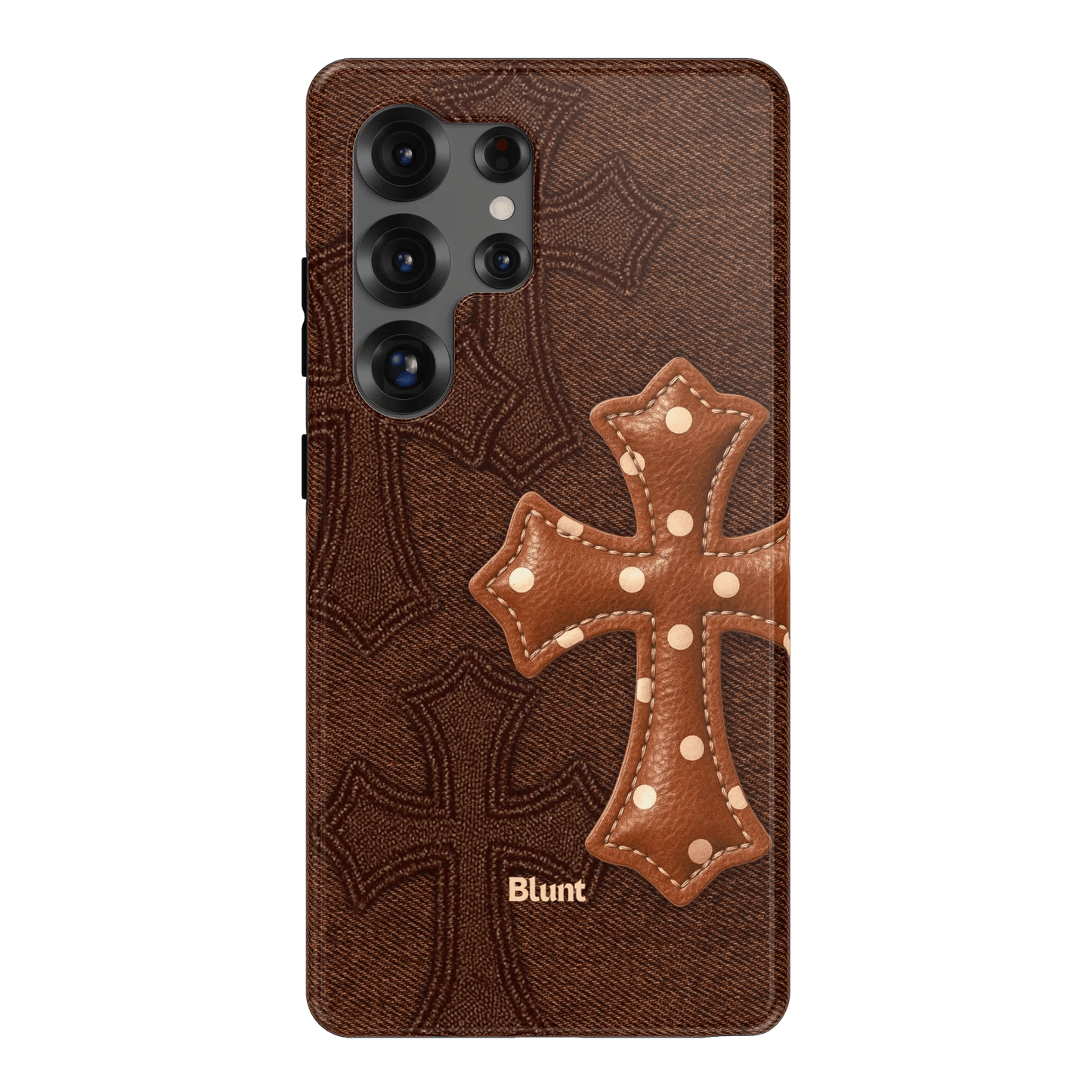 Brown Polka Cross Samsung Case - Blunt Cases