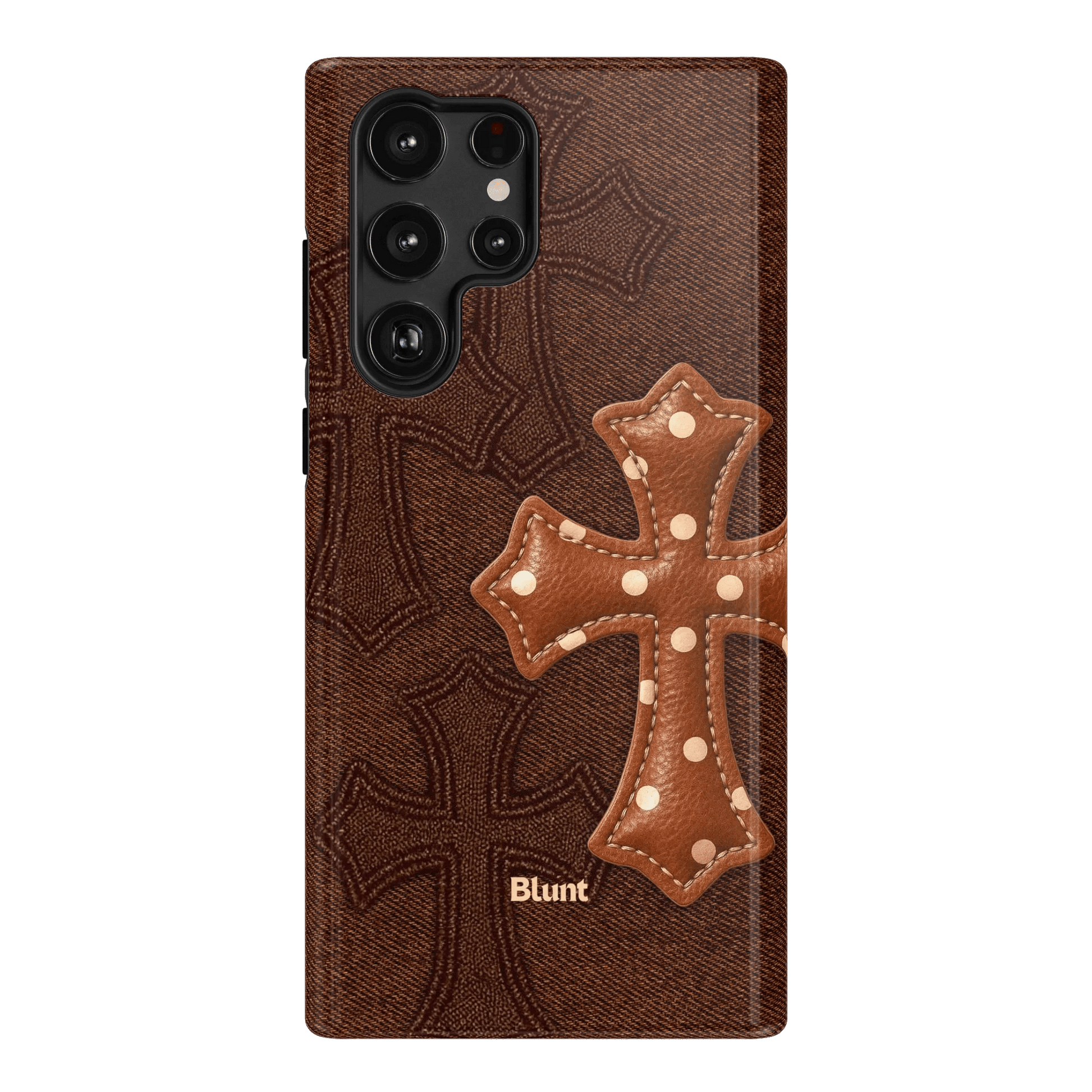 Brown Polka Cross Samsung Case - Blunt Cases