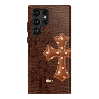 Brown Polka Cross Samsung Case - Blunt Cases
