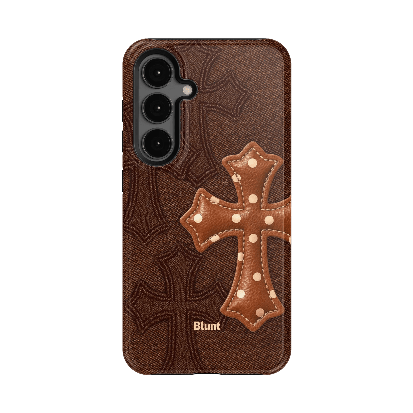 Brown Polka Cross Samsung Case - Blunt Cases