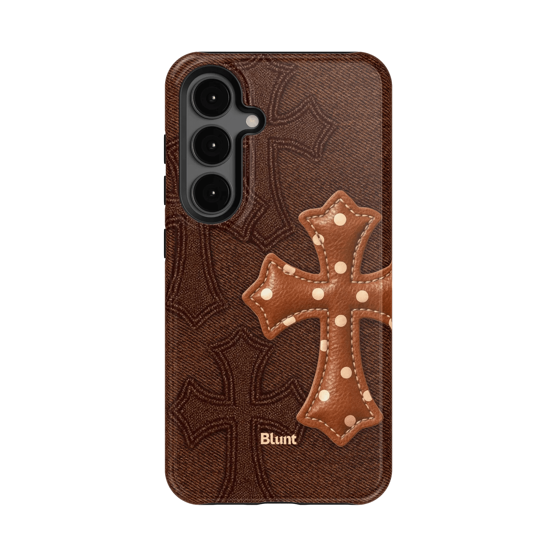 Brown Polka Cross Samsung Case - Blunt Cases