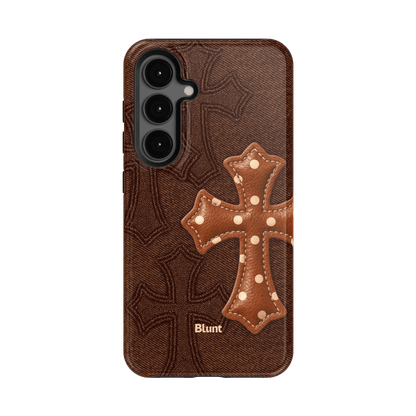 Brown Polka Cross Samsung Case - Blunt Cases