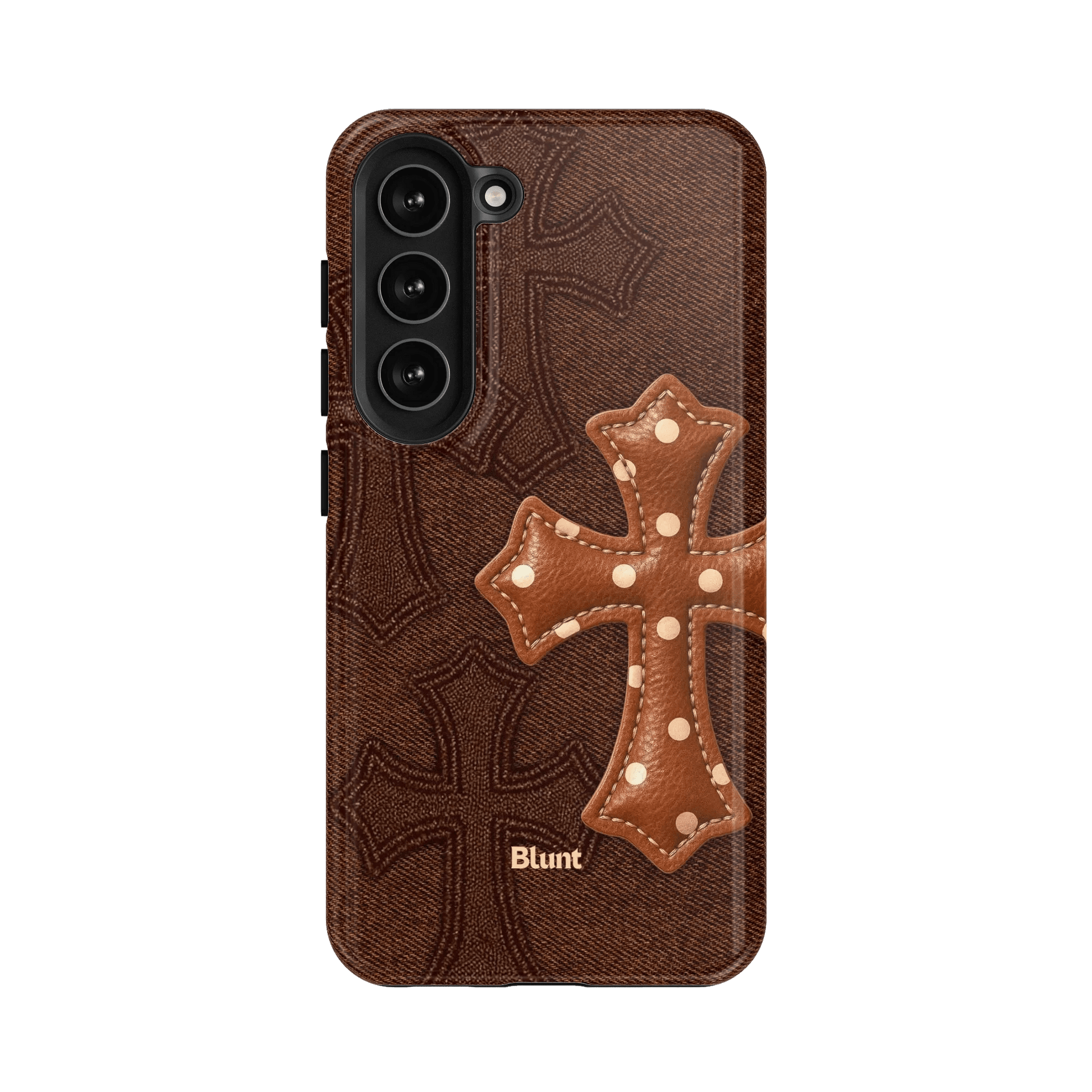 Brown Polka Cross Samsung Case - Blunt Cases