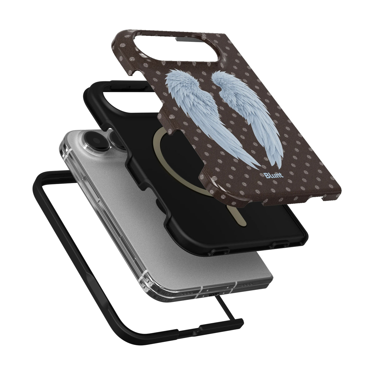 brown-polka-wing-iphone-case iPhone 18 Duo case, view 6