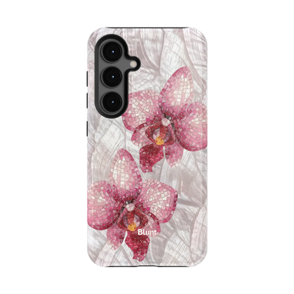 Pink Mosaic Orchids Samsung Case