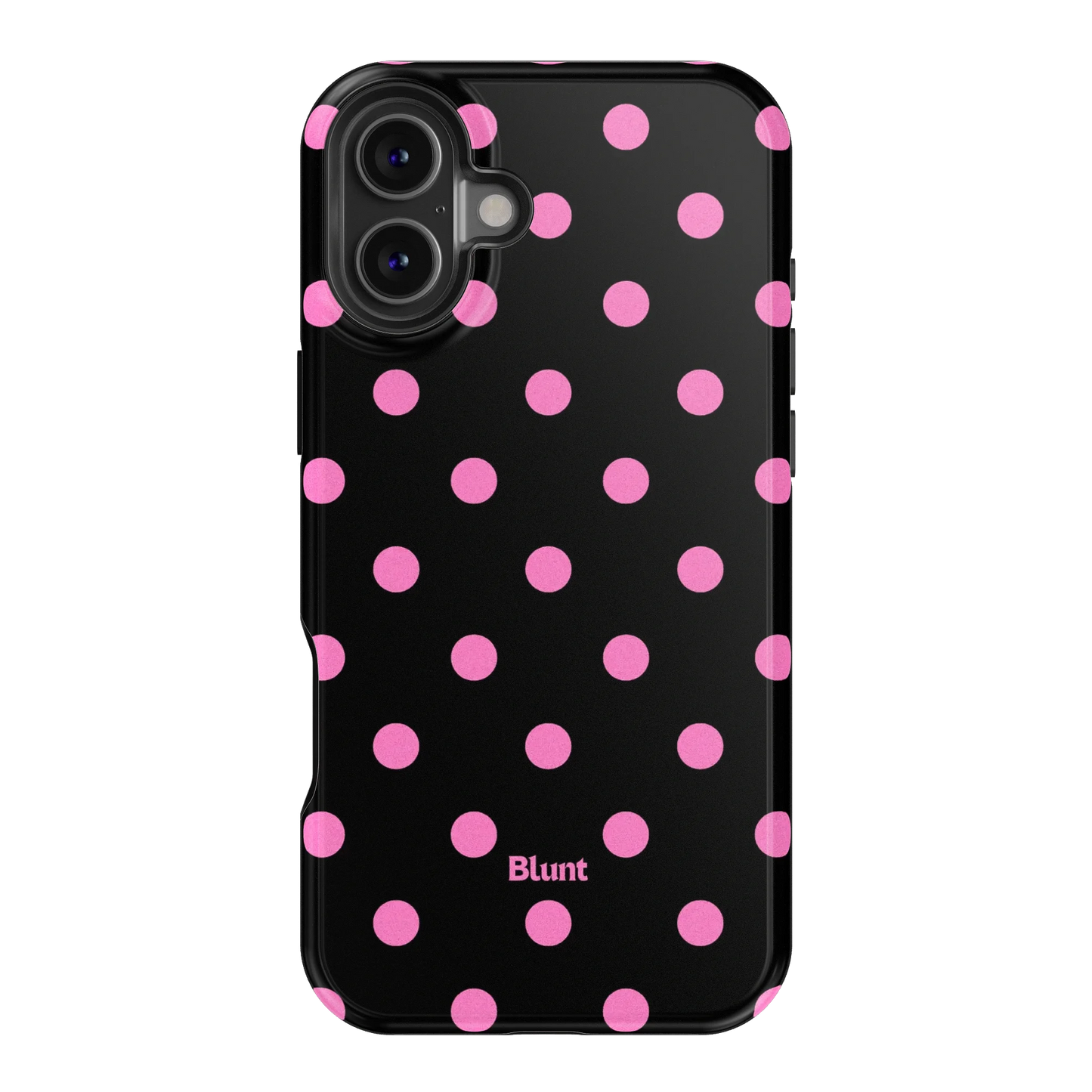 Pink and Black Polka iPhone Case
