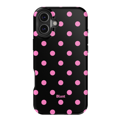 Pink and Black Polka iPhone Case