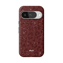 Burgundy Cheetah Print Pixel Case