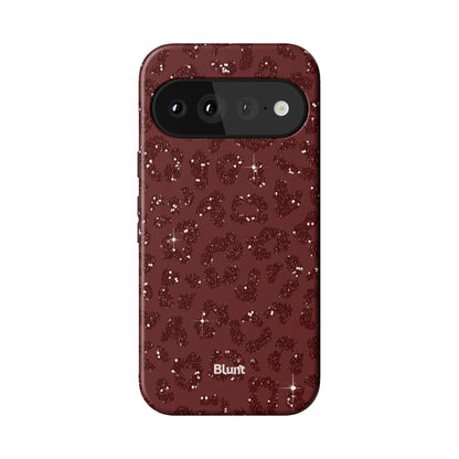 Burgundy Cheetah Print Pixel Case - Blunt Cases