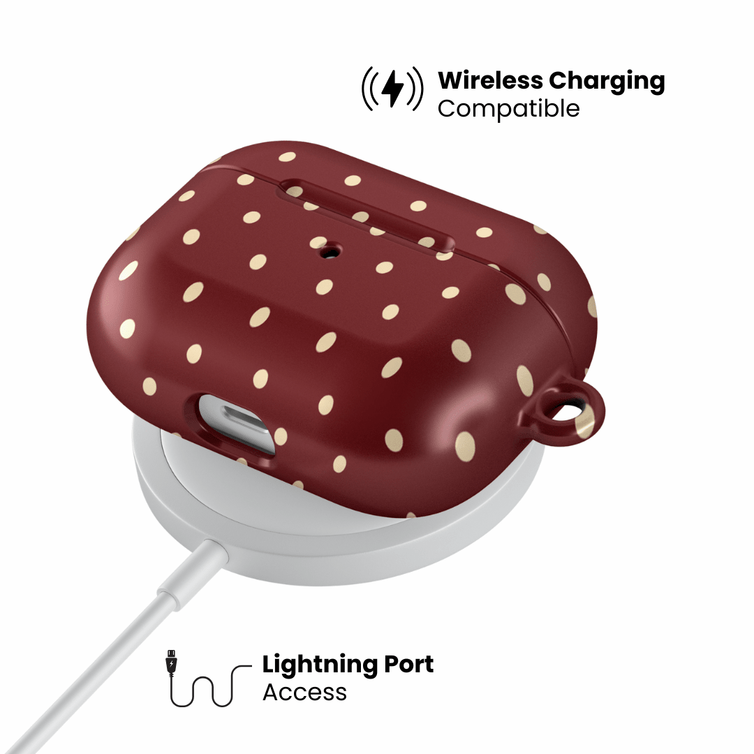 Burgundy Dot AirPod Case - Blunt Cases