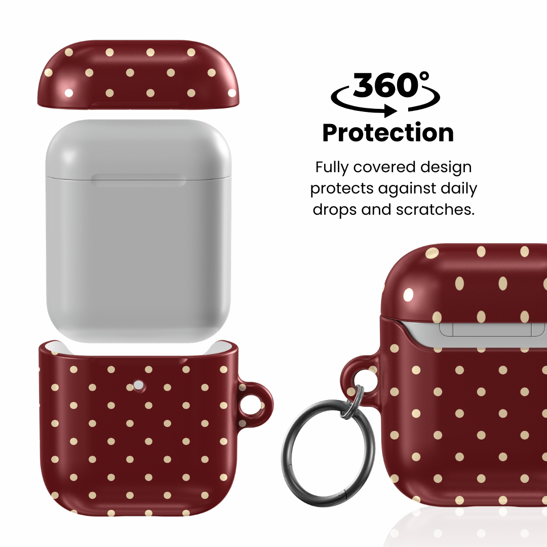 Burgundy Dot AirPod Case - Blunt Cases