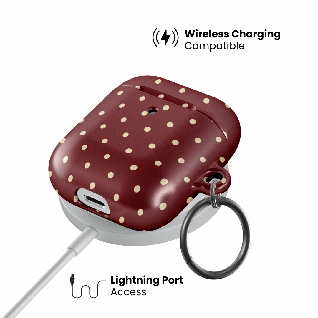 Burgundy Dot AirPod Case - Blunt Cases