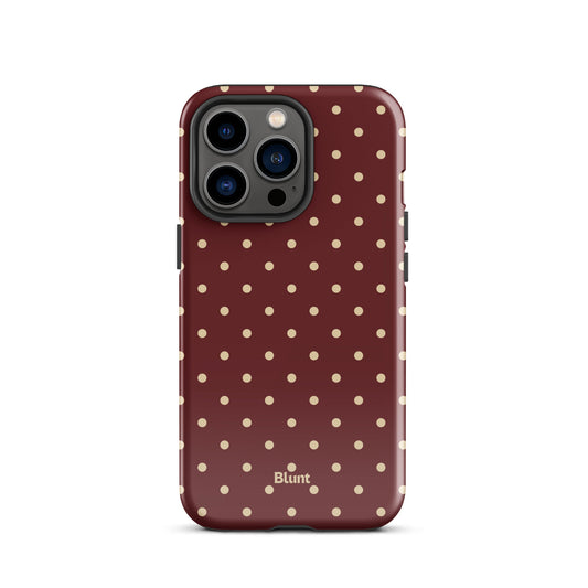 Burgundy Dot iPhone Case - Blunt Cases