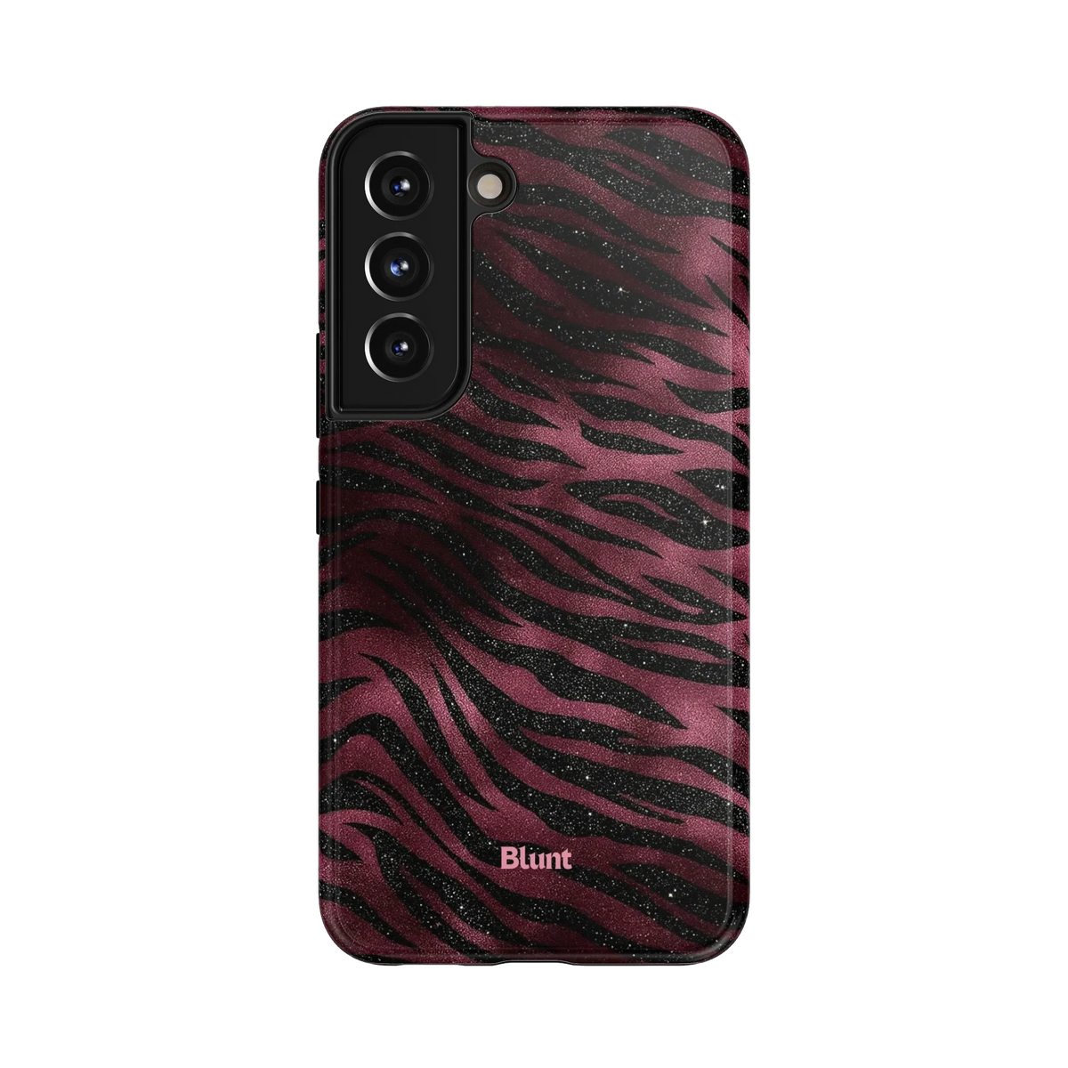 Zebra Stripes Samsung Case: bold black zebra stripes on a shimmering red background