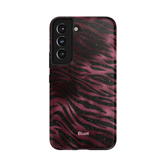 Zebra Stripes Samsung Case: bold black zebra stripes on a shimmering red background