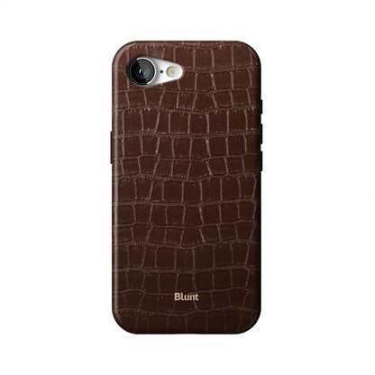Chestnut-Croc-iphone-case-iPhone 17 E-1