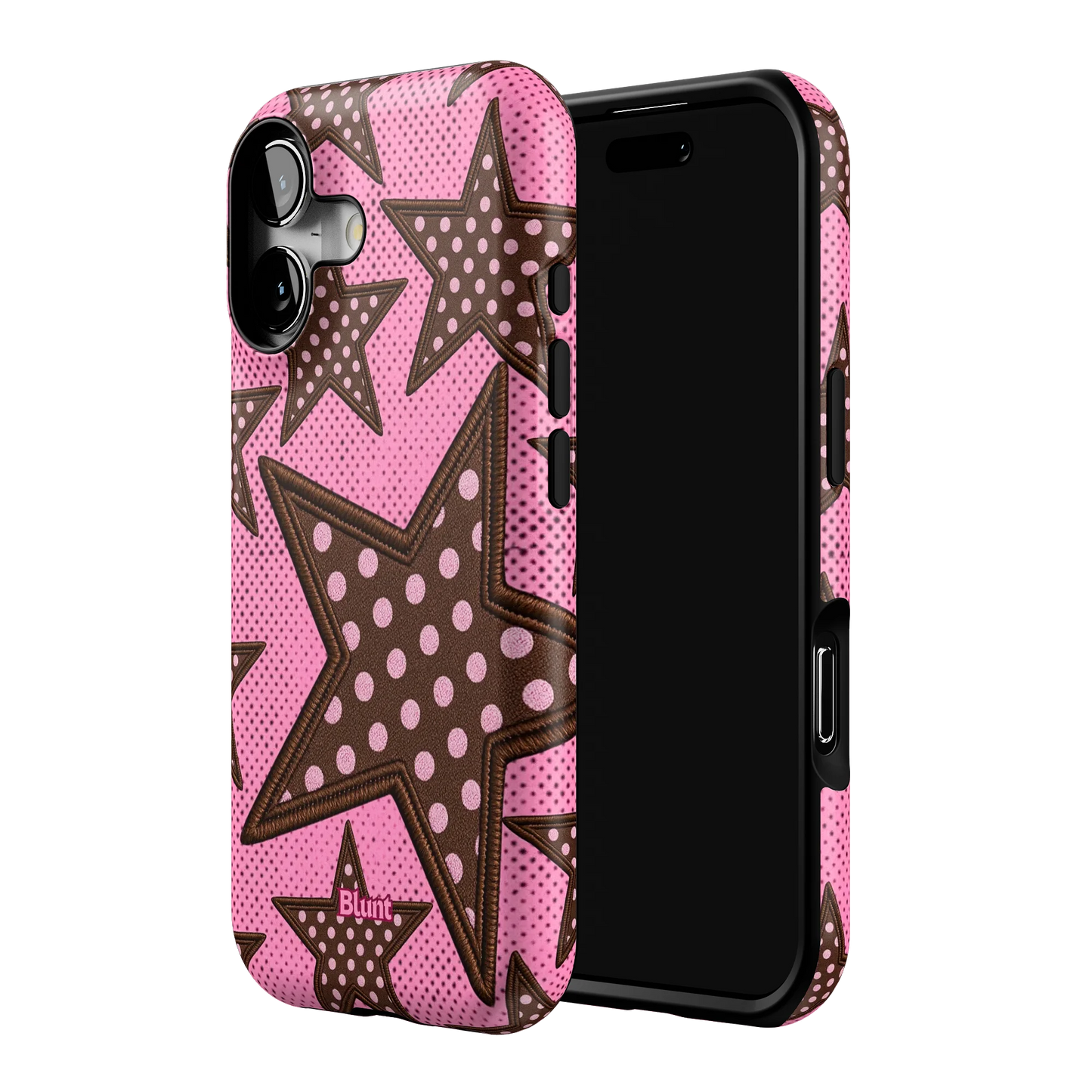 Pink Polka Star iPhone Case