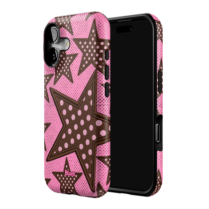 Pink Polka Star iPhone Case