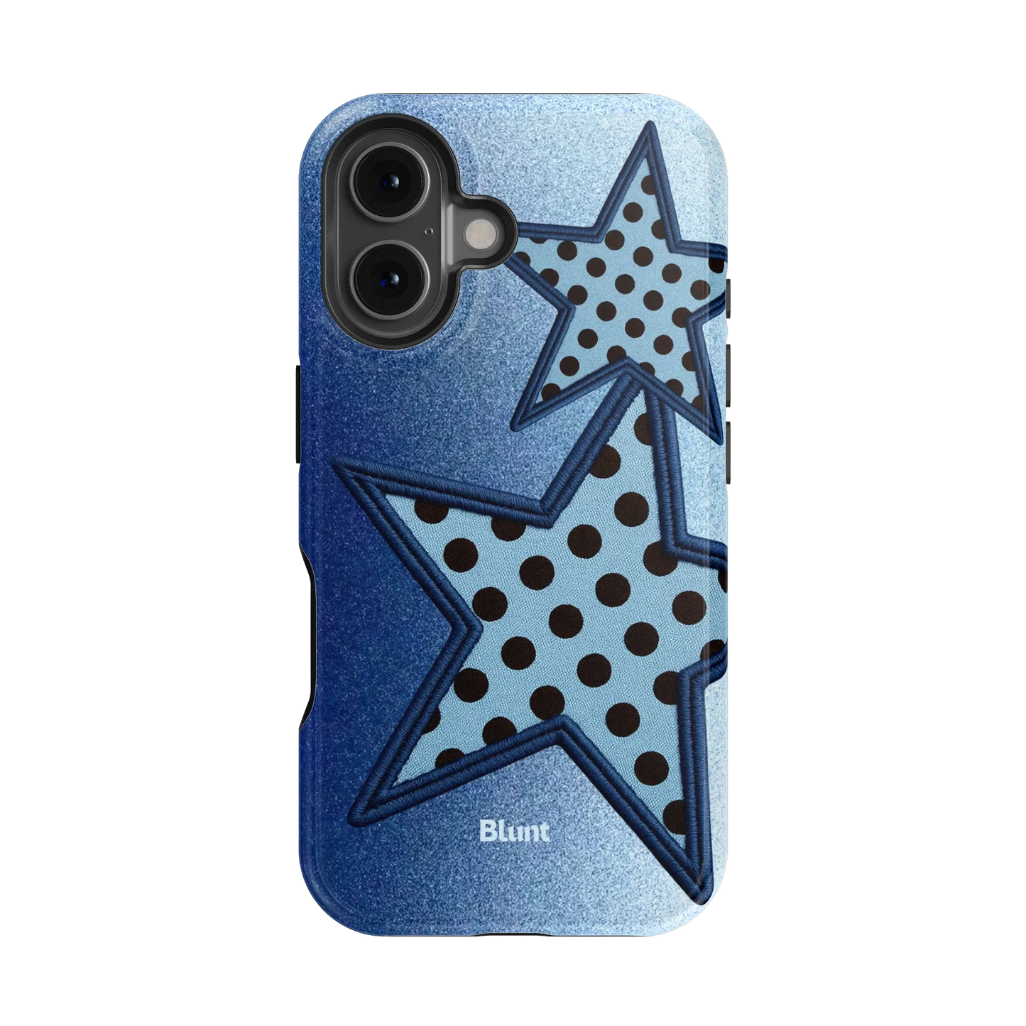 Blue Polka Star iPhone Case
