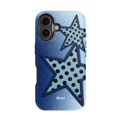 Blue Polka Star iPhone Case