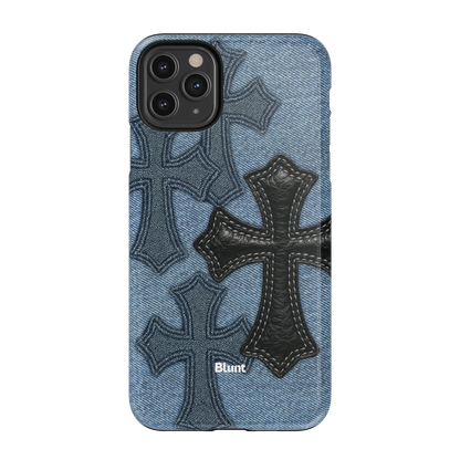 Denim Black Cross iPhone Case