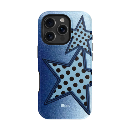 Blue Polka Star iPhone Case