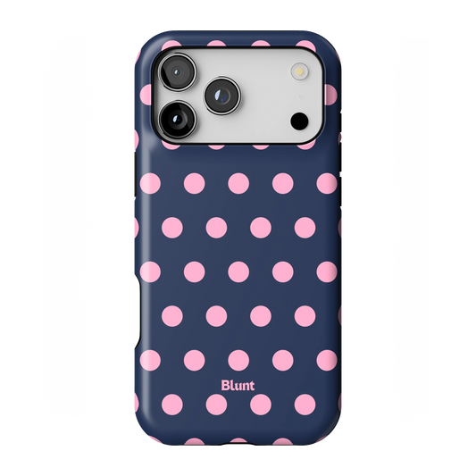 Navy Polka iPhone Case