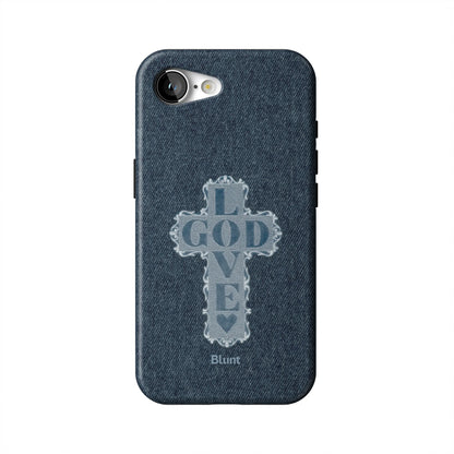 Love God Blue Cross iPhone Case