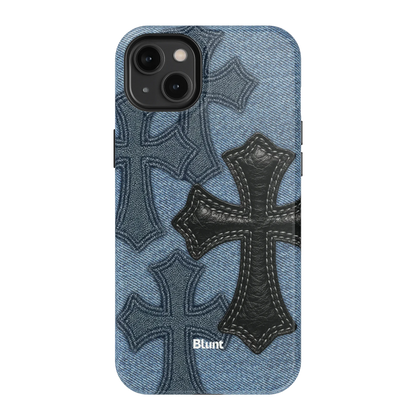 Denim Black Cross iPhone Case