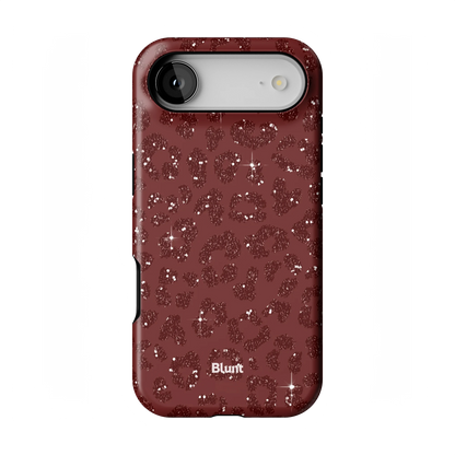 Burgundy Cheetah Print iPhone Case