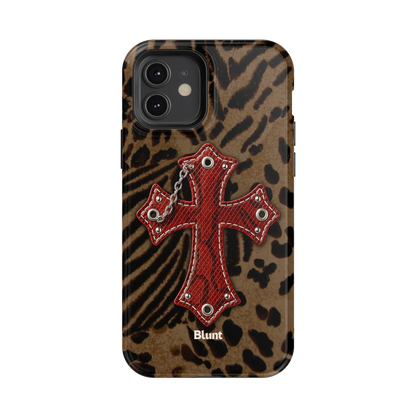 Leopard Red Cross iPhone Case
