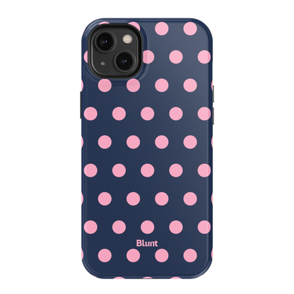Navy Polka iPhone Case