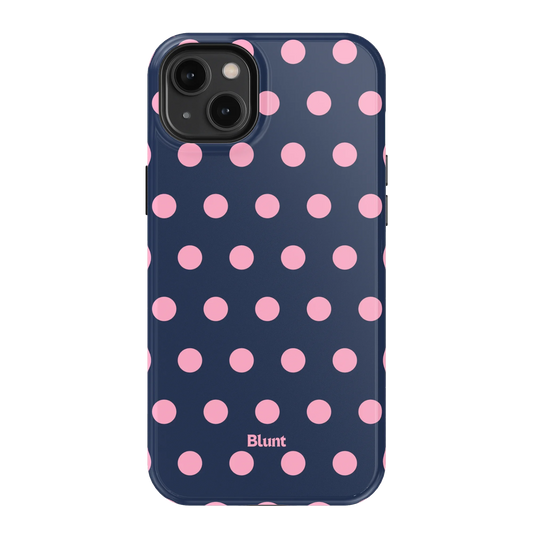 Navy Polka iPhone Case