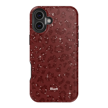 Burgundy Cheetah Print iPhone Case