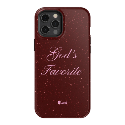 Gods Favorite Burgundy iPhone Case