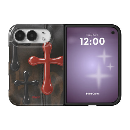 crossed-leather-iphone-case iPhone 18 Duo case, view 1